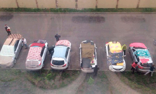В Ставрополе не пожалели ковров, чтобы спастись от града