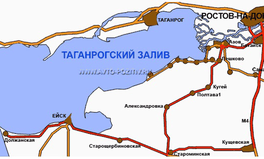 Карта ростов на дону азовское море