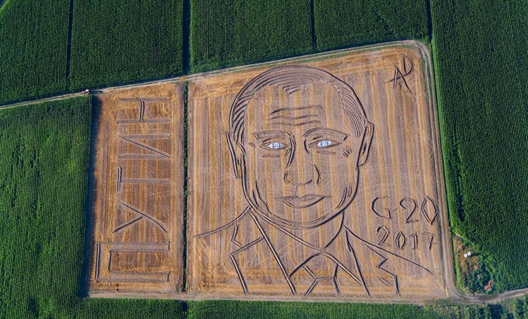 Портрет Путина: картина трактором