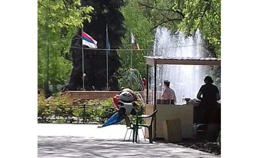 Азов: в парке замечен российский триколор "наоборот"
